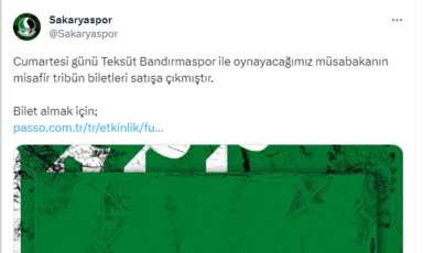Sakaryaspor, Bandırmaspor maçında seyirci yasağı kalktı!