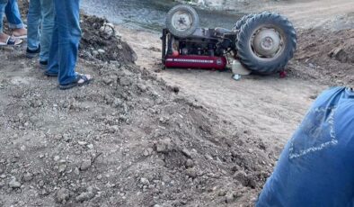 Kontrolden çıkan traktör devrildi: 1 ölü, 1 yaralı